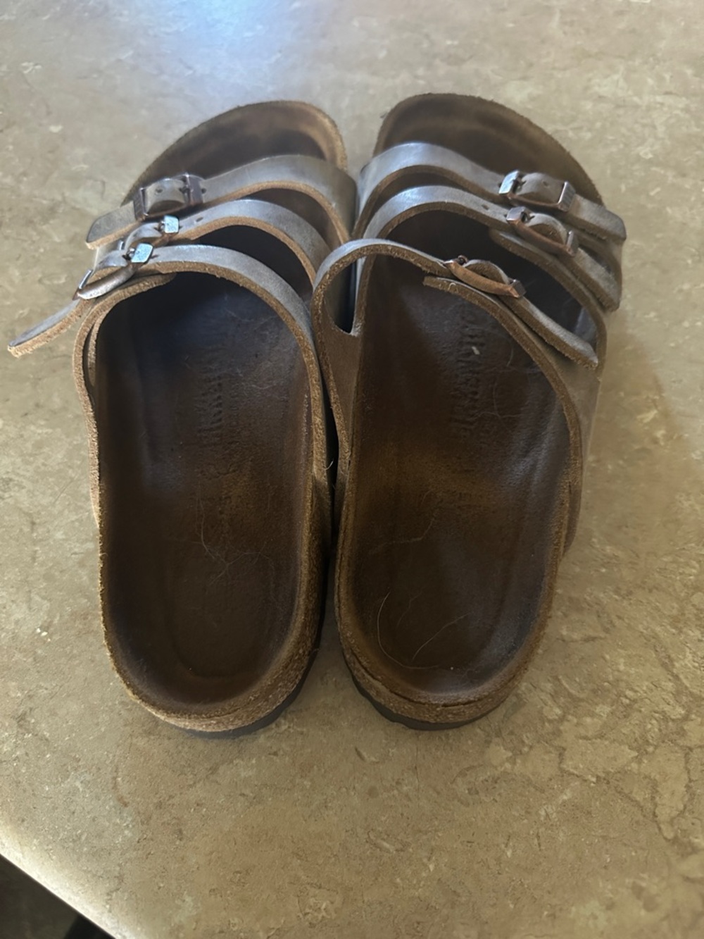 Birkenstock Three-Strap Suede Sandals in Brown Taupe - Picture 2 of 5